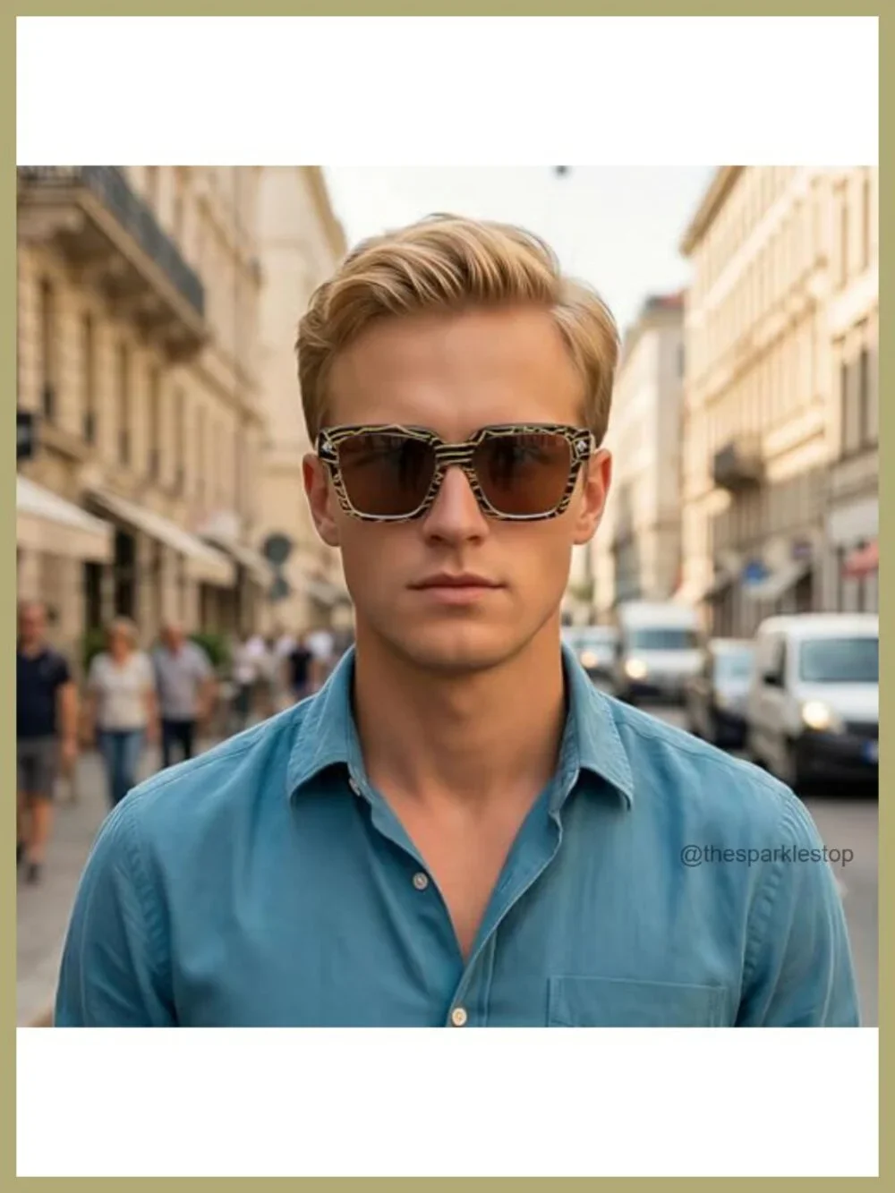 Oversized Square Sunglasses UV400 Protection Women Men Retro TR90 Frame